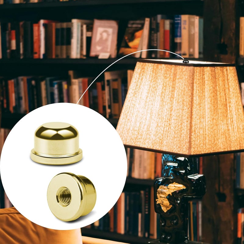 Aecsze 8 PCS 1/4-27 Lamp Finials, Lamp Shade Screw Cap for Lamp Shade Bracket Harp Top, Lamp Finial Knob Lamp Shade Screw Cap Lamp Fittings (1/2 Inch Tall, 4 Colors) - Image 5